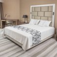 thumbnail image 1 of Tropical Bed Runner, Print of Exotic Plantation Palm Leaves Hawaiian Greyscale Layout, Decorative Accent Bedding Scarf for Hotels Homes and Guestrooms, Queen, Dimgray White, by Ambesonne, 1 of 2