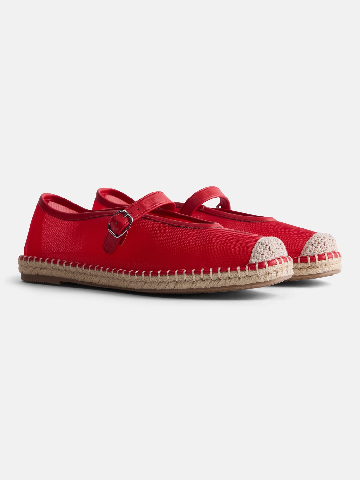 Free Assembly Women's Mesh Mary Jane Espadrilles