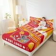 thumbnail image 4 of Manfei Rugby Ball Sport Silhouette Twin Sheet Sets,Kansas Twin Fitted Sheet,Red Rugby Helmet Flat Sheet For Boys,Lightweight Room Decoration,3-Piece, 4 of 7