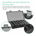thumbnail image 3 of Pastillero Organizador Semanal De Píldoras 3 Tomas Portátil Negro, 3 of 5