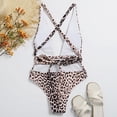 thumbnail image 4 of LUOGENLI 1-Piece Swimsuit Women Plus Size Bust Support Women One Shoulder Swimsuit Bikini Swimsuit Irregular Solid Color Monokinis Swimsuit Brown Size L, 4 of 6