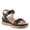 BLACK, variant on Women's SAHIL Hook and Loop Platform Wedge Sandals - Faux Leather Upper, Metallicized Footbed, Gold Accents