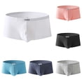 thumbnail image 4 of MYG Mens Ribbing Boxer Briefs Low Rise Underwear Trunks Shorts U Convex Underpants, 4 of 8