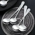 thumbnail image 4 of ACDANC Set of 8 Stainless Steel Soup Spoon, Silverware Dishwasher Round Spoons Flatware Set, Silver, 4 of 7