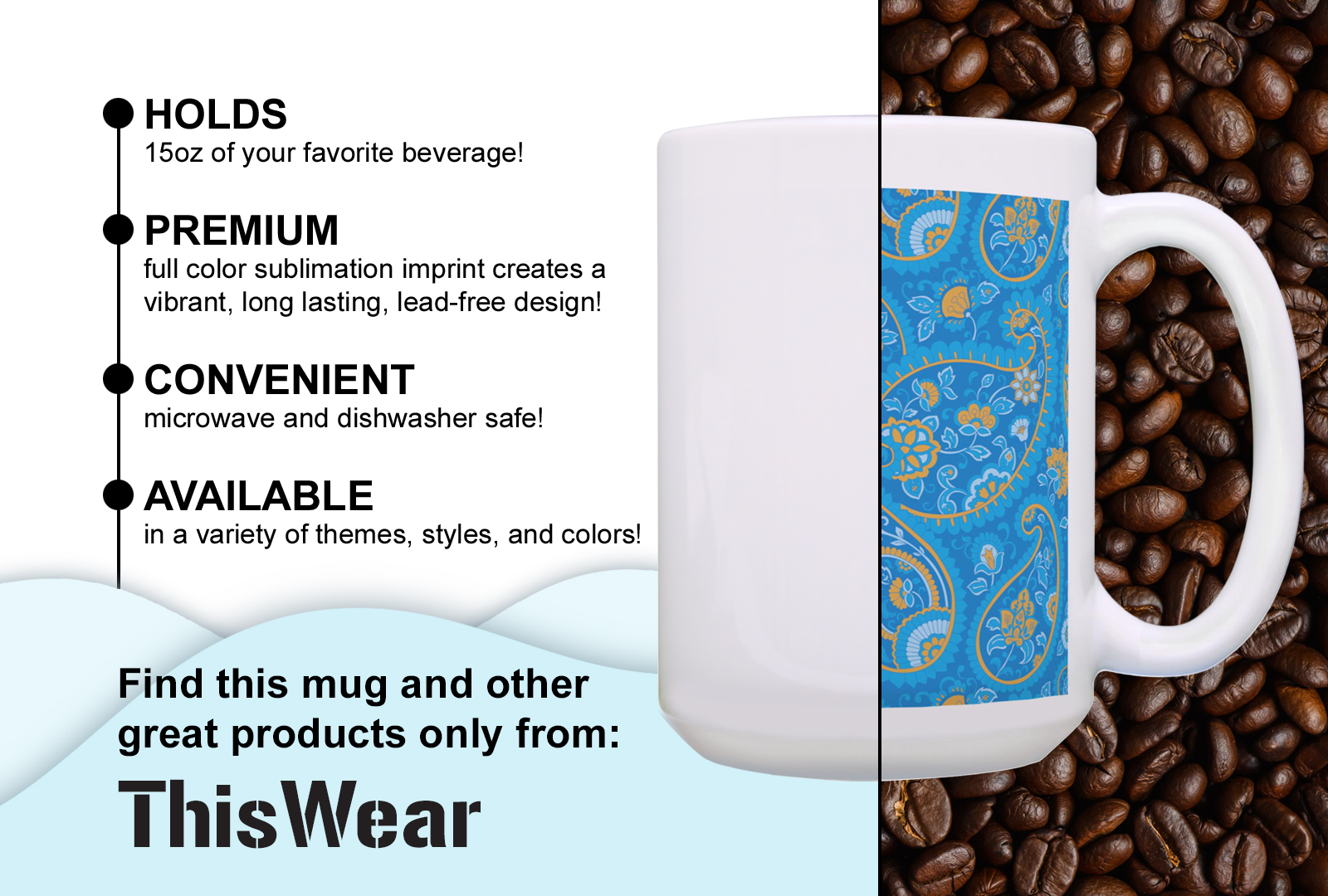 Premium sublimation 15 oz mugs in Unique and Trendy Designs 