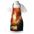 thumbnail image 3 of Fantasy Apron Colorful Modern Autumn Forest with Blured Special Effects in Vivid Tones Design, Unisex Kitchen Bib Apron with Adjustable Neck for Cooking Baking Gardening, Orange Green, by Ambesonne, 3 of 3