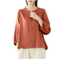 thumbnail image 2 of Karight Womens Button Down Shirt Long Sleeve Blouse, 2 of 3