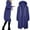 Dark Blue, variant on Women's Mid-length Hooded Zipper Jacket 2023 Fall Casual Solid Color Hoodies Coat Trendy Drawstring Sweatshirt Jackets Trenh Coats