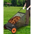 thumbnail image 5 of 26-Inch Push Lawn Sweeper with 4 Spinning Brushes, 7 Cu. Ft. Hopper, Adjustable Height for Yard Cleanup, 5 of 7