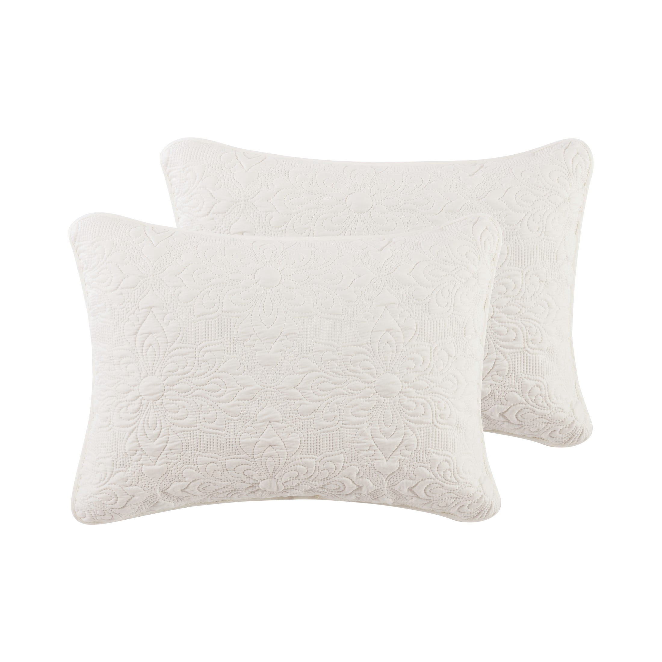 VCNY Home Caroline 3-Piece White Floral Quilt Set, Full/Queen, Adult, Unisex