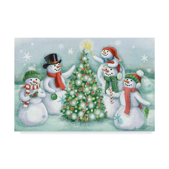 Trademark Fine Art 'Classic Snowmen IV' Canvas Art by Mary Urban