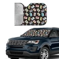 thumbnail image 3 of Kdxio Colorful Retro Tape Print Front Windshield Sun Shade,Folding Auto Sunshade for Car Truck SUV-Small, 3 of 7