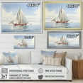 thumbnail image 4 of Designart "Seafaring Serenade Symphony of Sailboats" Transportation Framed Wall Art Decor - Modern White Boat Sailing Hallway Framed Wall Art Decor, 4 of 6