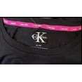 thumbnail image 4 of Calvin Klein Women's Soft Crew Neck Rolled Sleeve Graphic Logo T-shirt (Black/White, XL), 4 of 7