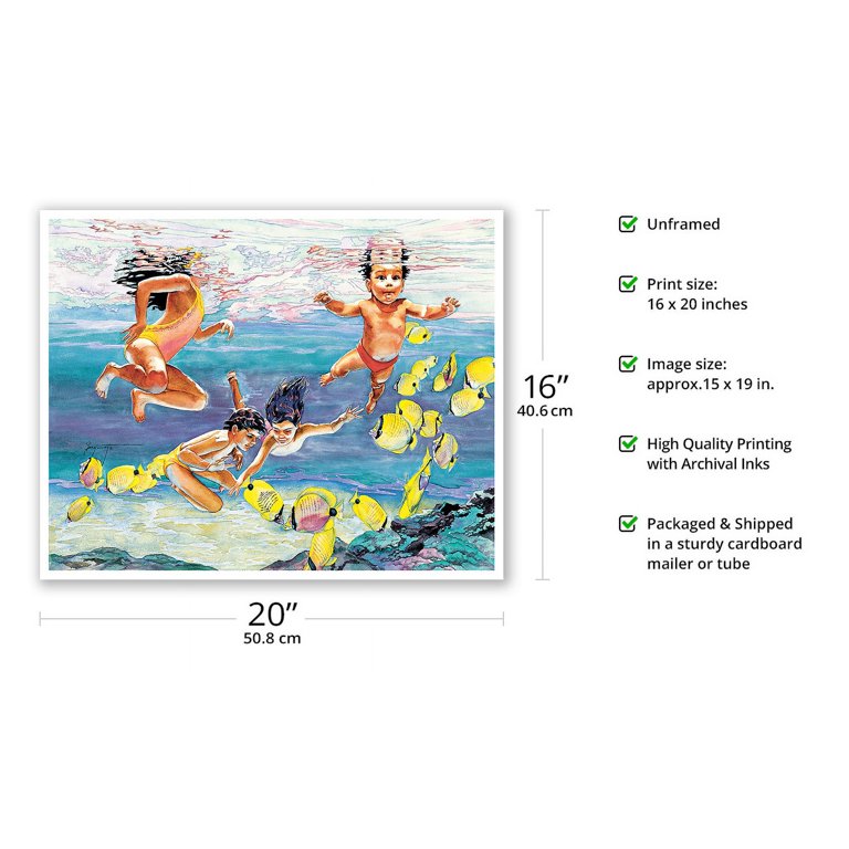 tonkato martine swim Swim Like a Fish (ʻAukai Kohu Like He Iʻa) - Hawaiian Children - From an  Original Watercolor Painting by Janet Stewart - Fine Art Matte Paper Print  (Unframed) 16x20in - Walmart.com