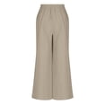 thumbnail image 5 of cocolona Womens Summer Casual Business Work Pants Elastic Waist Straight Wide Leg Pleated Pants with Pockets, 5 of 5