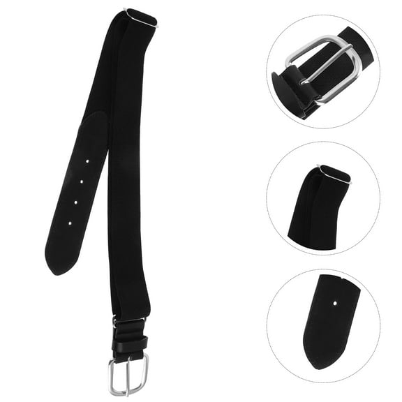 WHAMVOX Elastic Adjustable Youth Style Baseball Belt 1Pack Black Nylon For Boys Outdoor Sports 11.8x2x0.6in