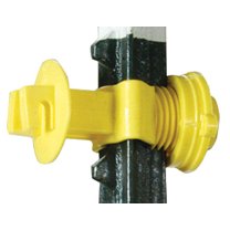 Electric Fence Insulator, T-Post, Western Screw Tight, Yellow