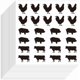 thumbnail image 1 of 520 pegatinas de animales de granja de 90 x 90 mm, autoadhesivas, decorativas, con siluetas de cerdo, vaca y pollo., 1 of 9
