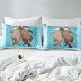 thumbnail image 4 of Erosebridal Cute Otters Bed Sheets Set King Size,Funny Sea Otters Couple Bedding Set for Otter Lovers Bedroom Decor,Lovely Marine Life Flat Fitted Sheet,Cartoon Otters Sheet Set Room Decor,4Pcs, 4 of 5