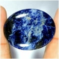 thumbnail image 3 of 33.30Cts Natural Blue Sodalite With Pyrite Oval Cabochon Untreated Gemstone, 3 of 3