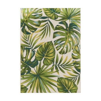 Better Homes & Gardens Palm Leaf Green Woven Outdoor Rug, 5X7
