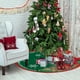 thumbnail image 4 of Falda de árbol de Navidad estampada | Adorno redondo de 89 cm para base de árbol | Decoración navideña de tela roja para fiestas navideñas y decoración del hogar, 4 of 5