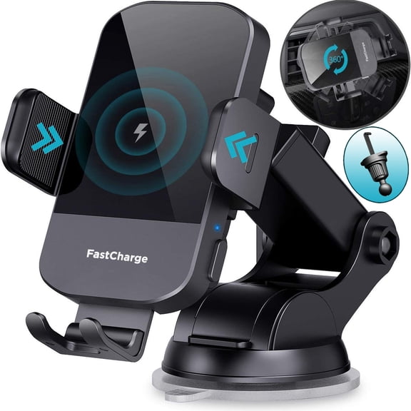 Wireless Car Charger,15W Fast Charging Auto Clamping Car Phone Holder Mount Air Vent Cell Phone Holder Compatible with iPhone 17 16 15 14 13 12 11,for Samsung Galaxy S23 S22 S21 S20