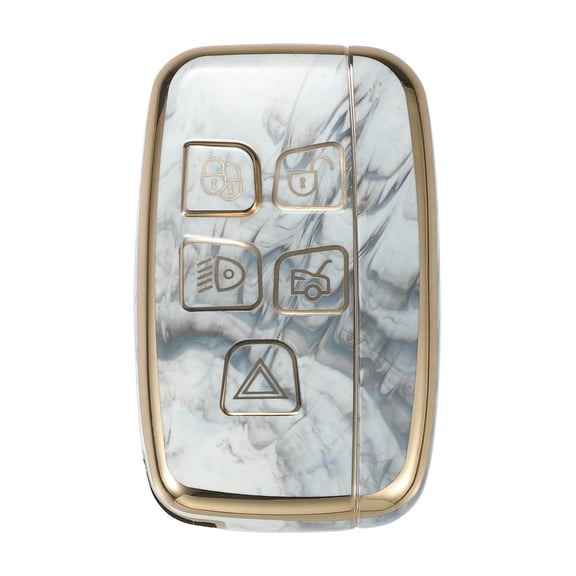 Unique Bargains Car Key Fob Cover 5 Button Remote Key Fob Case for Range Rover Evoque Sport for Jaguar,Gray