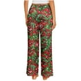 thumbnail image 4 of Riecok Womens Lounge Pants Plus Size Elastic Waist Straight Leg Pajama Bottoms Christmas Print Trendy Casual Lounge Pants Multicolor S, 4 of 7