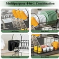 thumbnail image 7 of BN-LINK Dish Drying Rack - 2 Tier Dish Racks for Kitchen Counter with Drainboard, Utensil & Wine Glass Holder, Multifunctional Dish Drainer for Kitchen Organization, Black, 7 of 7