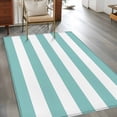 thumbnail image 2 of Teal Geometric Washable Area Rug 4x6 Stripes Low-Profile Large Area Rugs with Non Slip Backing Indoor Floor Carpet for Entrance Living Room Bedroom Home Office, 2 of 9