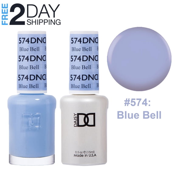 DND Gel Nail Polish & Nail Lacquer Set Soak Off Duo Set - #574 Blue Bell, 0.5 oz