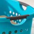 thumbnail image 5 of IRIS USA 3Pack Large Plastic Clothes with Hip Grip Laundry Basket, Hamper, Teal, 5 of 7