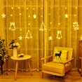 thumbnail image 3 of Cortina de luces de estrella de cinco puntas, cadena de luces de cortina de estrellas, decoración de habitación navideña, luces LED, ambiente de campamento al aire libre, luces intermitentes, 3 of 6