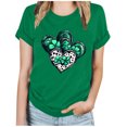 thumbnail image 1 of Camisetas de Manga Corta para las Mujeres de Moda Imprimir Cuello Redondo Camiseta, Mezcla de Poliéster Ligero para Primavera Verano Otoño, 1 of 8