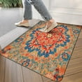 thumbnail image 3 of Bohemian Orange Ethnic Retro Patterned Carpet Welcome Doormat for Indoor/Outdoor Entrance Bohemian Orange Ethnic Retro Patterned Carpet Decoration Door Mat Kitchen Door Mat Bedroom Doormat 17x30 Inch, 3 of 6