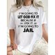thumbnail image 1 of Camiseta De Verano Para Mujer, Camisetas Suaves De Verano Para Mochilero, Viajes En La CalleWomen's Casual Letter Print T-Shirt - Comfy Crew Neck, Short Sleeve, Stretchy Polyester Blend, Machine Was, 1 of 6