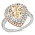 thumbnail image 2 of 2.48 ct Pear Cut Natural Morganite Halo Engagement Ring for Women in 18K White/Rose Gold, 2 of 2