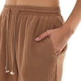 thumbnail image 4 of Amazhiyu Women's 100% Cotton Wide Leg Pants Loose Fit with Pockets Elastic Waistband Casual Summer Trousers, 4 of 10