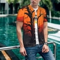 thumbnail image 6 of Uemuo Yellow Castle Sunset Tree Print Mens Polo Shirts Baseball T-shirt Performance Short Sleeve Golf Shirt Moisture Wicking Athletic Casual Collared T-Shirt-X-Large, 6 of 7