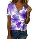 thumbnail image 1 of Camisa Medlor Boho con botones para mujer, manga corta, cuello en V, 1 of 6