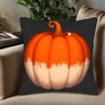 thumbnail image 5 of Set of 2 18x18in Throw Pillow Covers with Vibrant Pumpkin Design on Dark Background - Perfect for Couch Bed or Car Decor, 5 of 8