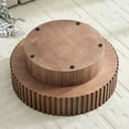 thumbnail image 6 of 31.49'' Round Coffee Table with Storage, Modern Center Table with Sturdy Pedestal Base, End Table for Apartment Living Room, Walnut, 6 of 9
