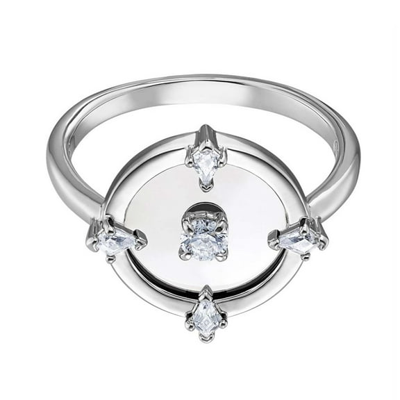 Swarovski 5551798 Women's North Rhodium Plated Ring, Size 6.75