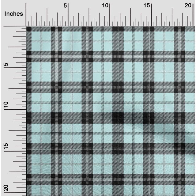 oneOone Viscose Chiffon Fabric Tartan Check Print Sewing Fabric BTY 42 Inch Wide