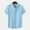 #Light Blue, variant on DPTALR Men's Fashion Vacation Linen Shirt,Solid Color,Short Sleeve,Double Pockets,Casual , Breathable,White,L