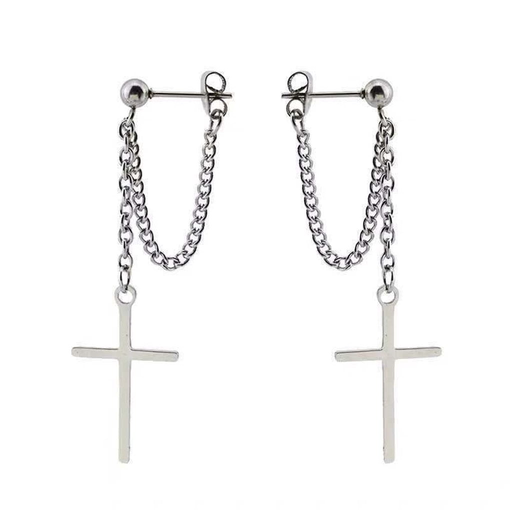 Brongsleet Cross Dangle Chain Ear Drop 