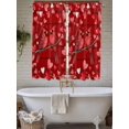 thumbnail image 4 of Valentine's Cardinal Bathroom Window Curtain, Red Love Heart Birds Country Wooden Light Filtering Coffee Kitchen Curtains, Bedroom Living Room Curtains 2 Panel 84"x63", 4 of 6