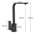 thumbnail image 6 of Square Kitchen Faucet, Matte Black Polished Chorme Hot And Cold Kitchen Sink Tap, 360 Degree Rotation Mixer Deck Mounted Water Tap ,Made to Last, 6 of 7
